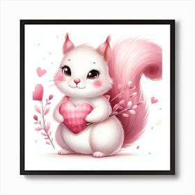 Valentine's day, Squirrel 2 Art Print