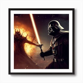 Darth Vader Versus Sauron Art Print