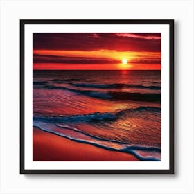 Sunset At The Beach 173 Art Print