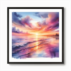 Sunset On The Beach 16 Art Print