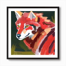 Red Wolf 02 Art Print