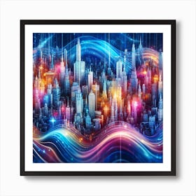 Futuristic Cityscape 1 Art Print