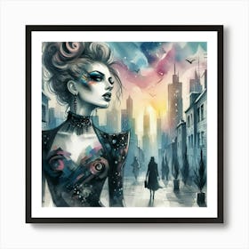 Sexy Girl In The City Art Print