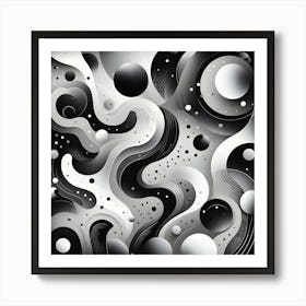 Abstract Black And White Painting Art Print