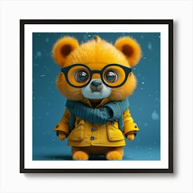 Teddy Bear With Glasses Art Print