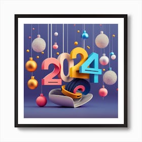 Happy New Year 2024 Art Print