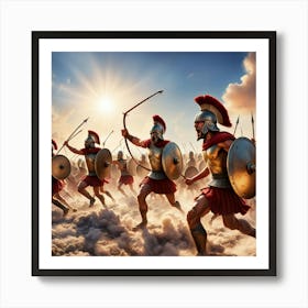 Spartan Warriors In The Sky Art Print
