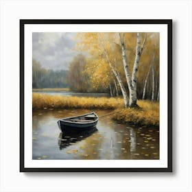 Boat In The Autumn 2 Art Print