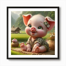 Cute Pig 1 Art Print