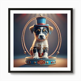 Circus Puppy (Series) Ringmaster Art Print