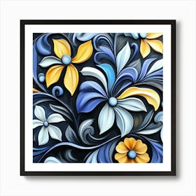 Abstract Floral Painting Art Art Print