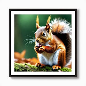 Squirrel Eating Acorn 1 Art Print