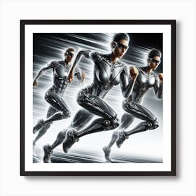 Futuristic Women Running Art Print