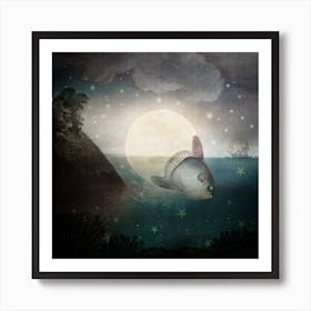 The Fish Who Stole the Moon Art Print