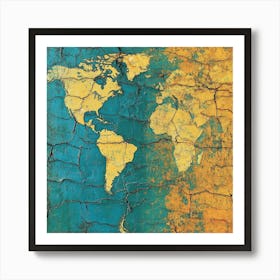 World Map Canvas Print Art Affiche