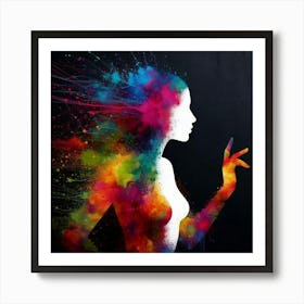 Silhouette Of A Woman 1 Art Print