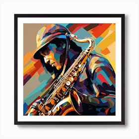 Jazz Saxophone Player Art Print