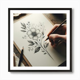 Floral Sketch Art Print