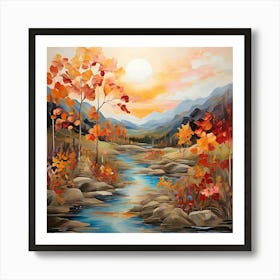 Autumn River Art Print