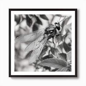 Black And White Fly Art Print