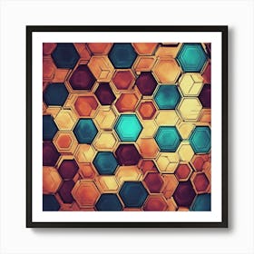 Abstract Background With Hexagons 1 Art Print