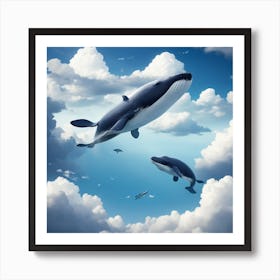 Whales In The Sky Art Print