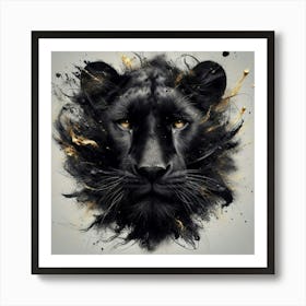 Black Lion Canvas Art Poster