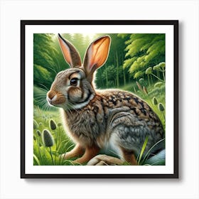 Rabbit In The Woods 1 Art Print