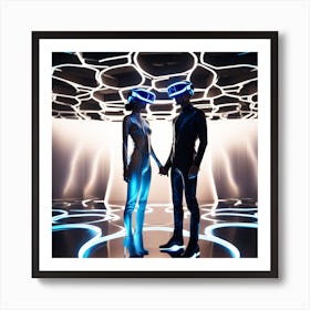 Couple In Virtual Reality Art Print