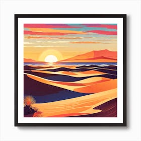 Painting Sunset In The Dunes Art Print