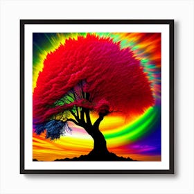 Rainbow Tree Art Print