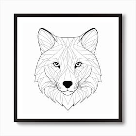 Geometric Wolf Head Art Print