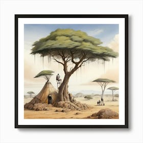 African Village Art Print