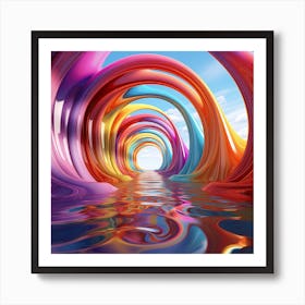 Fluid Rainbow Passage Art Print