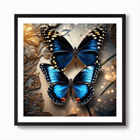 Two Blue Butterflies Art Print