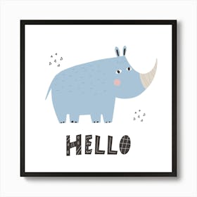 Cute Rhinoceros Art Print