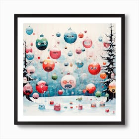 Monsters In The Snow Art Print