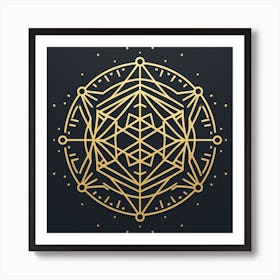 Golden Flower Of Life Art Print