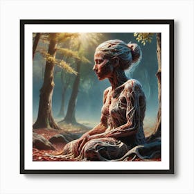 Woman In The Woods 7 Art Print