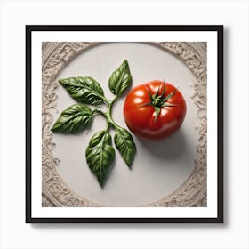 Tomato And Leaf Art Print