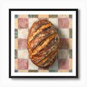 Rustic Bread Pastel Checkerboard 3 Art Print