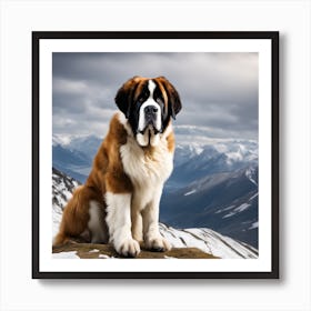 St Bernard Dog 8 Art Print