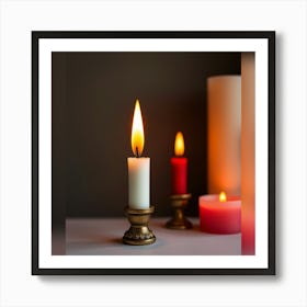 Candles On A Table Art Print