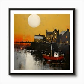 Sunset At The Harbour Art Print