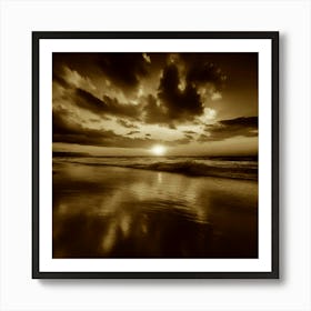 Sunset On The Beach 975 Art Print