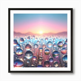 Water Drops In The Field Art Print