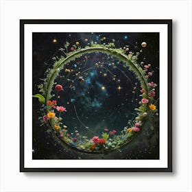 Flowers In Space Art Print