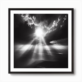 Sun Shines Through The Clouds Art Print