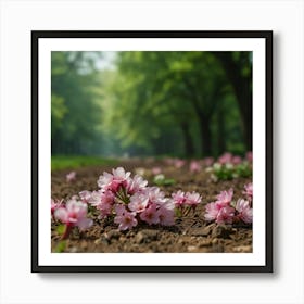 Cherry Blossoms In The Park Art Print