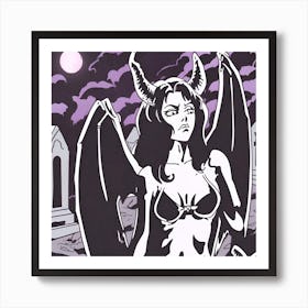 Spooky Devil Woman Art Print